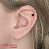 Faux piercing magnétique en acier noir - Tarawa faux piercing