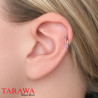 Bague d’oreille ear cuff en argent 925 avec chaîne – Style moderne unisexe