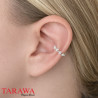 Bague d'oreille fleurs en argent