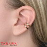 Bague d'oreille double courbe plaqué or
