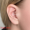 Piercing anneau en titane forme cœur avec CZ