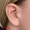 Piercing anneau en titane doré forme cœur