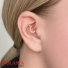 Piercing anneau en titane floral CZ et perle doré