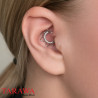 Piercing anneau en titane floral CZ et perle