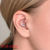 Piercing anneau en titane 5 perles CZ