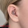 Piercing anneau 3 cristaux opale perlé en grappe