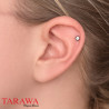 piercing oreille cristal acier anodisé couleur noir - Tarawa piercing