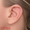 Piercing anneau d'oreille titane doré opale blanche - Tarawa.com