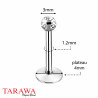 Piercing labret bille multi strass acier