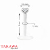 Piercing labret bioflex avec strass griffe 2.5mm
