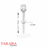Piercing labret bioflex avec strass griffe 1.5mm
