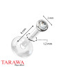 Piercing labret or blanc 14k cristal serti clos de 2mm