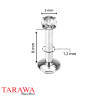 Piercing labret cristal rond 3mm