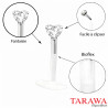 piercing labret teflon coeur cristal - Tarawa.com