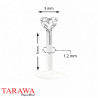 piercing labret teflon coeur cristal - Tarawa.com