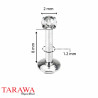 Piercing labret cristal rond 2 mm
