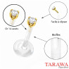Piercing labret en Or cristal blanc griffer - Piercing Tarawa.com