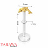 Piercing labret dauphin or 14 carat tige bio-plast