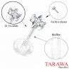 Piercing labret bioflex griffe en Or étoile blanche - Tarawa piercing