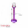 Piercing labret Anodisé titane violet  - Tarawa piercing
