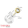 Piercing labret or jaune 14 carats cristal 2mm - Tarawa.com
