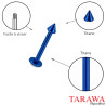 Piercing labret titane anodisé bleu pointe spike  3 mm - Tarawa piercing