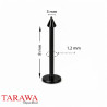 Piercing labret titane blackline pointe spike  3 mm - Tarawa piercing