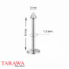 Piercing labret titane pointe spike  3 mm - Tarawa piercing