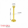 Piercing labret titane doré Bille cristal