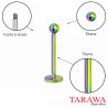 Piercing labret classique titane arc en ciel bille 3 mm - Tarawa.com