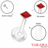 piercing labret bioflex cristal rouge carré - Tarawa.com