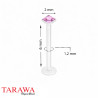 piercing labret bioflex cristal rose carré - Piercing tarawa.com