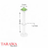 piercing labret bioflex cristal vert carré - Tarawa.com