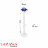 piercing labret bioflex cristal bleu carré - Tarawa.com
