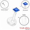 piercing labret bioflex cristal bleu carré - Tarawa.com