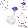 piercing labret bioflex cristal violet carré - Tarawa.com