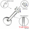 Piercing labret acier cristal étoile - Tarawa piercing