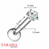 Piercing labret acier cristal étoile - Tarawa piercing