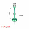 Piercing labret titane anodisé vert - Tarawa.com