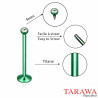 Piercing labret titane anodisé vert - Tarawa.com