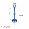 Piercing labret titane anodisé Bleu - Tarawa.com