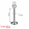 Piercing labret bille cristal