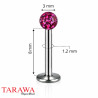 Piercing labret bille cristal