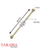 Piercing industriel en titane doré avec cristaux taille marquise