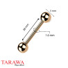 Piercing industriel en titane or rose simple
