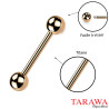 Piercing industriel en titane or rose simple