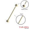Piercing industriel en titane doré simple