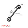 Piercing industriel en titane noir simple