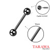 Piercing industriel en titane noir simple