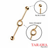 Piercing industriel spirale plat or rose